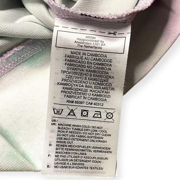 ADIDAS Men's Green/Purple Essentials Tie-Dyed Inspirational Hoodie - Small - Picture 13 of 13